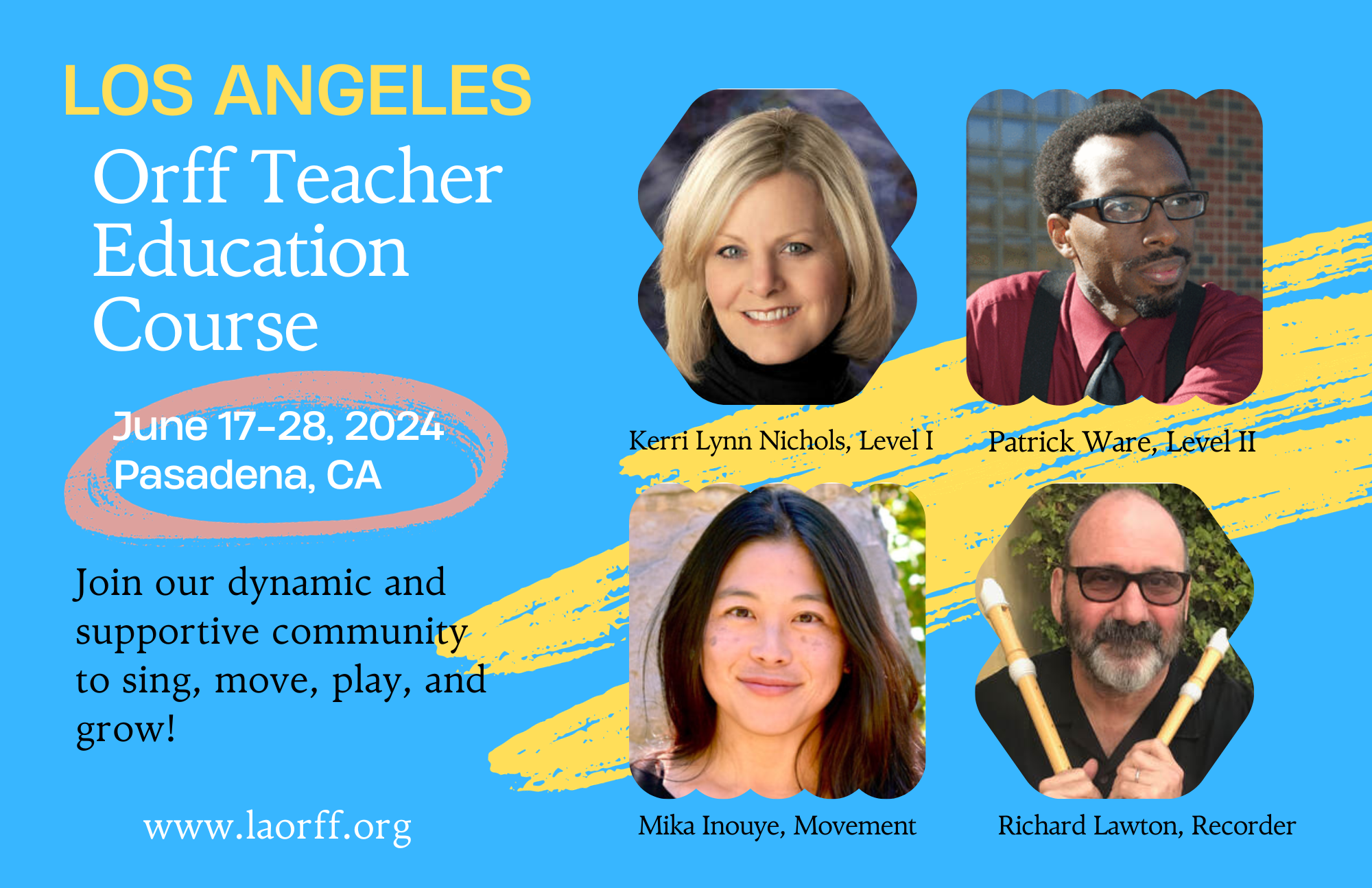 June 17-28, 2024 Los Angeles Orff Course Level 1